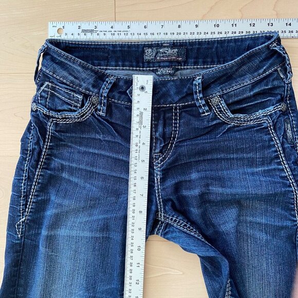 Silver Jeans Co. Womens Tuesday mid rise skinny jeans Distressed Blue denim 27 - Picture 10 of 12